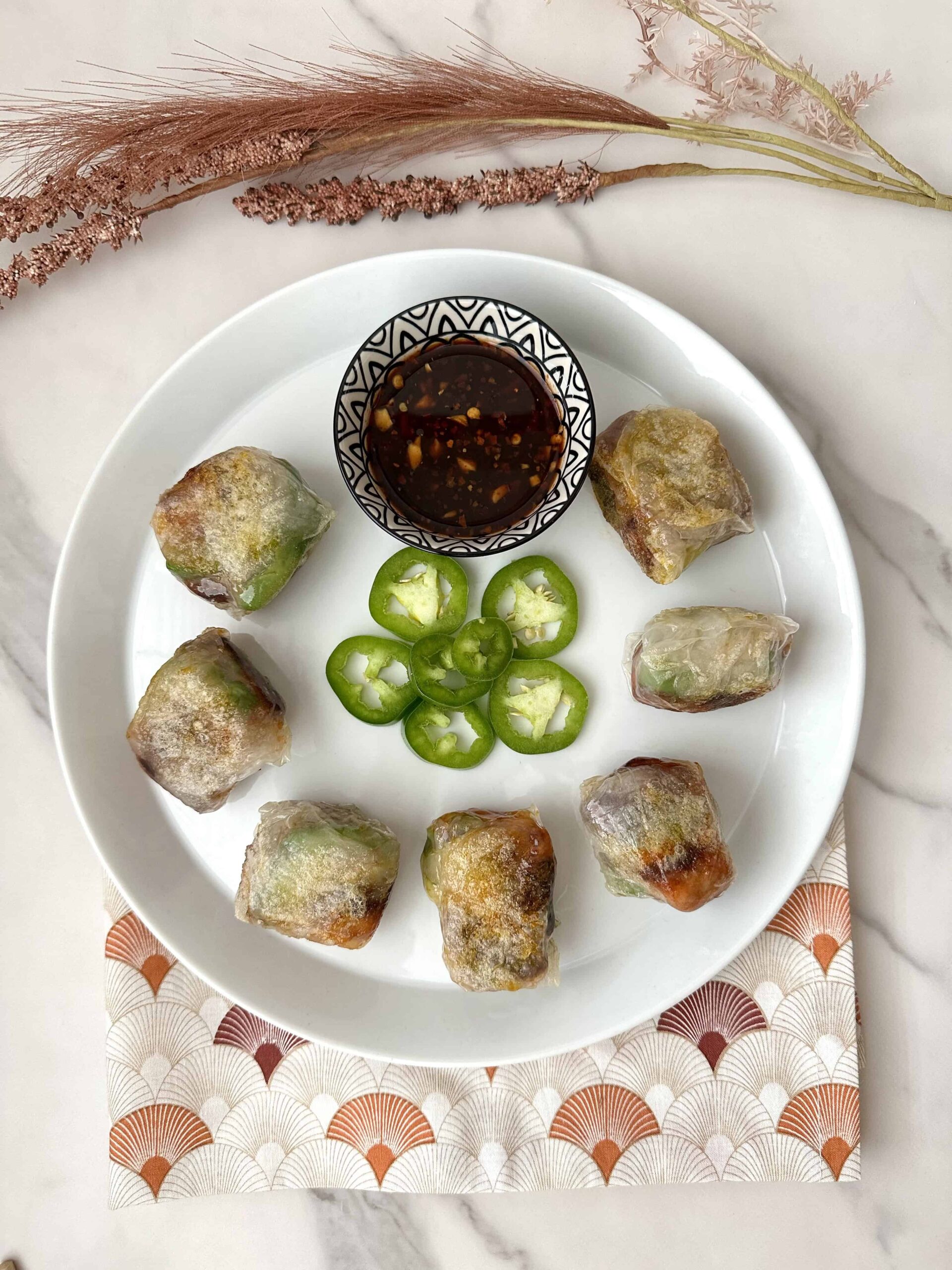 Jalapeno Salmon Bites in Crispy Rice Paper