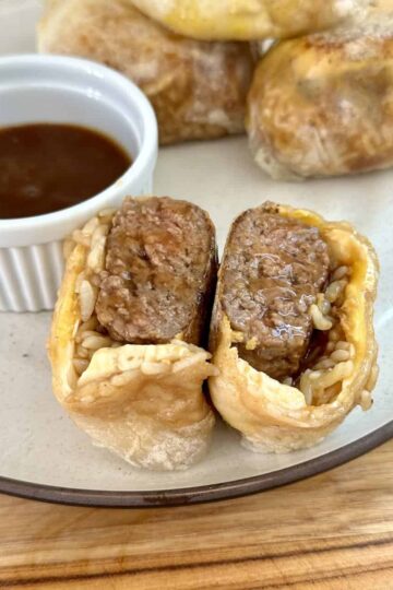 Hawaiian Loco Moco in Crispy Rice Paper