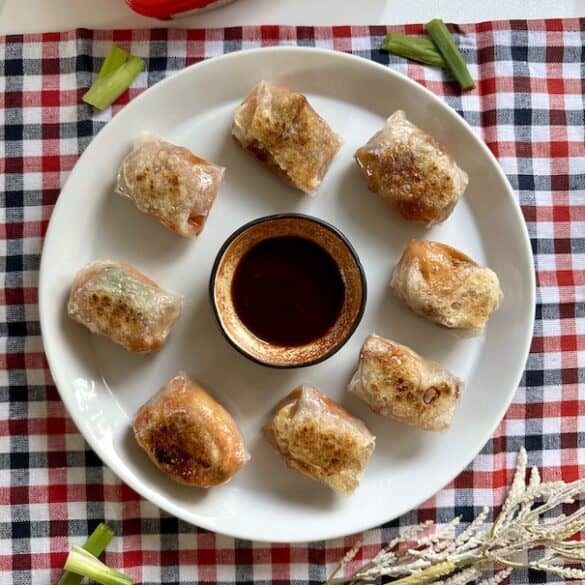 Pork Belly and Kimchi wrapped in crispy rice paper