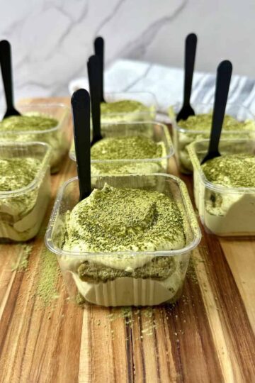 Matcha Tiramisu in dessert cups