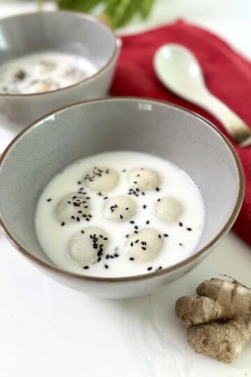 Black Sesame Glutinous Rice Balls in Coconut Ginger Soup - 1