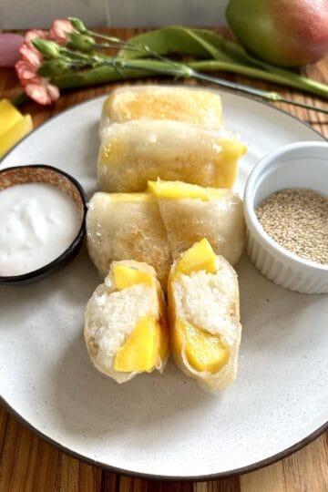 Mango Sticky Rice in Crispy Rice Paper