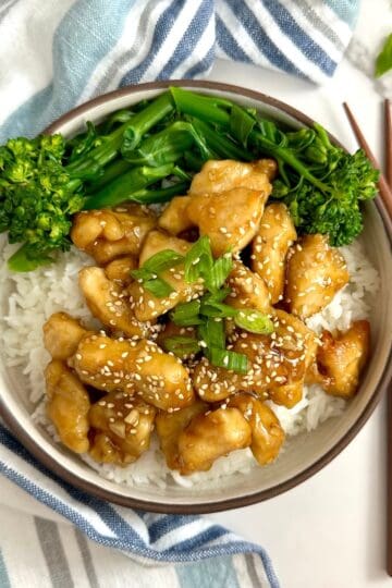 Air Fryer Honey Sesame Chicken Featured