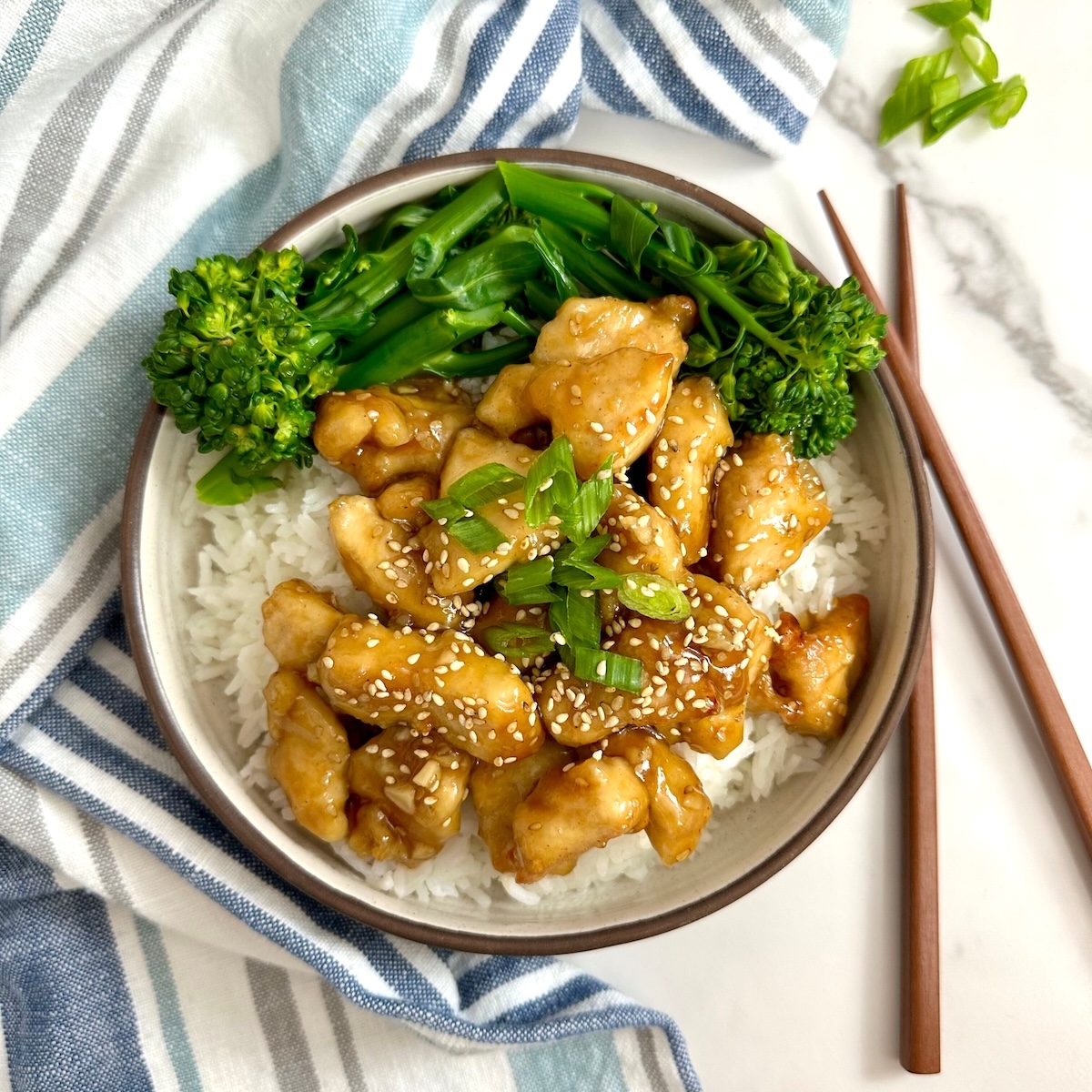 Air Fryer Honey Sesame Chicken Featured