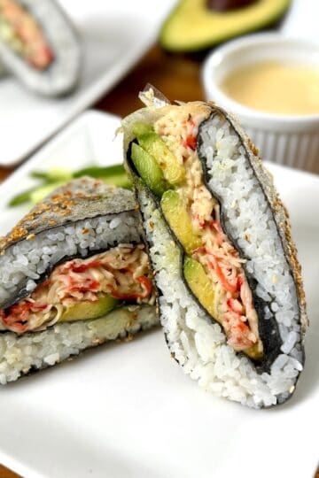 California Roll Rice Paper Sushi Sandwich Onigirazu Featured