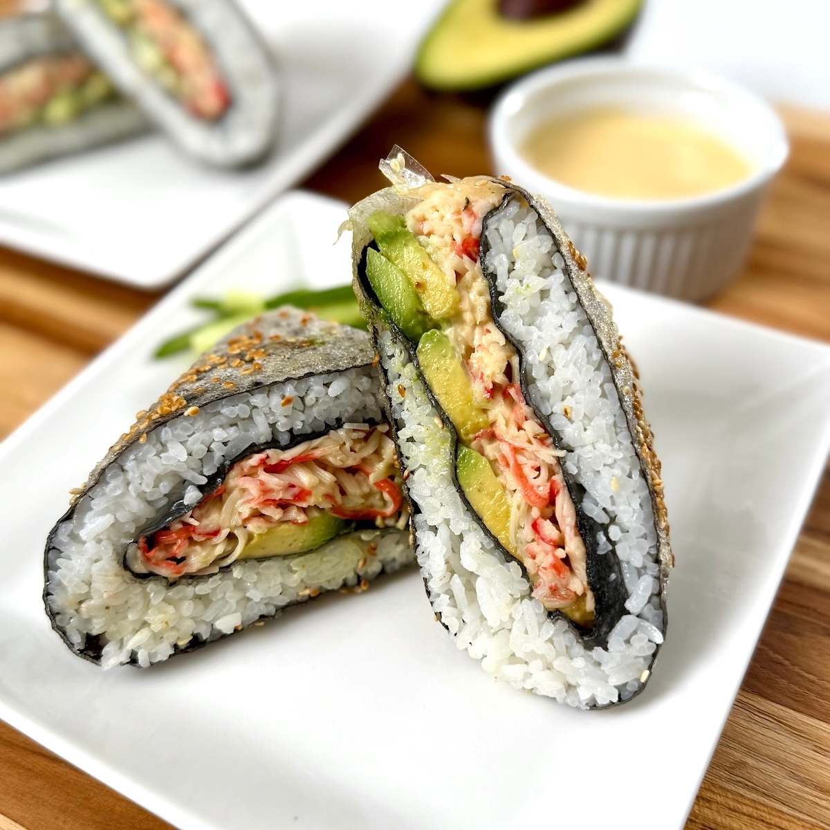 California Roll Rice Paper Sushi Sandwich Onigirazu Featured