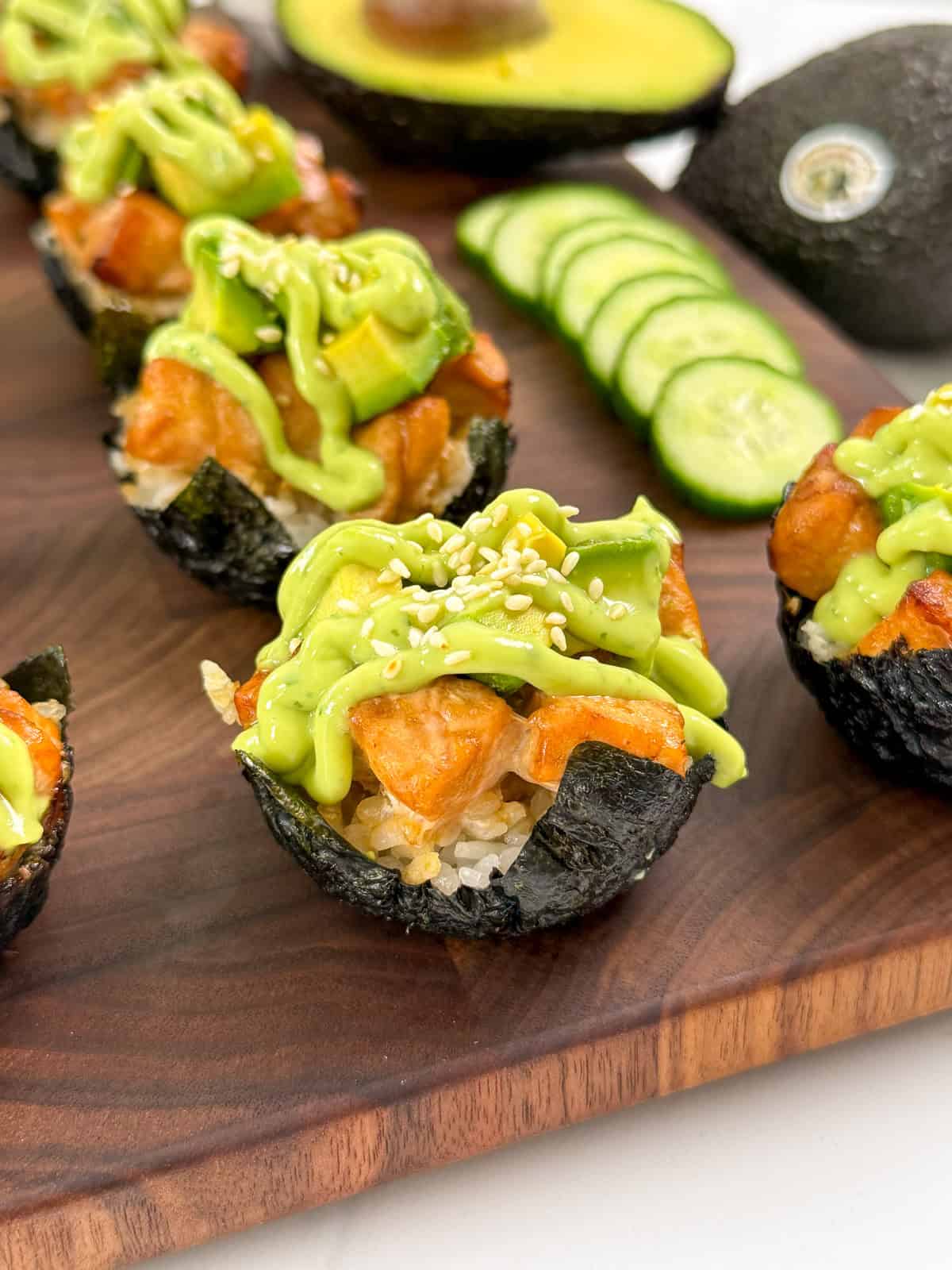 Baked Sushi Cups with Salmon and Avocado Main