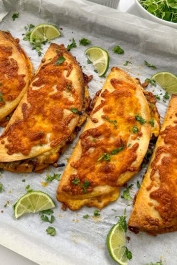 Crispy Gochujang Beef Sheet Pan Tacos Featured
