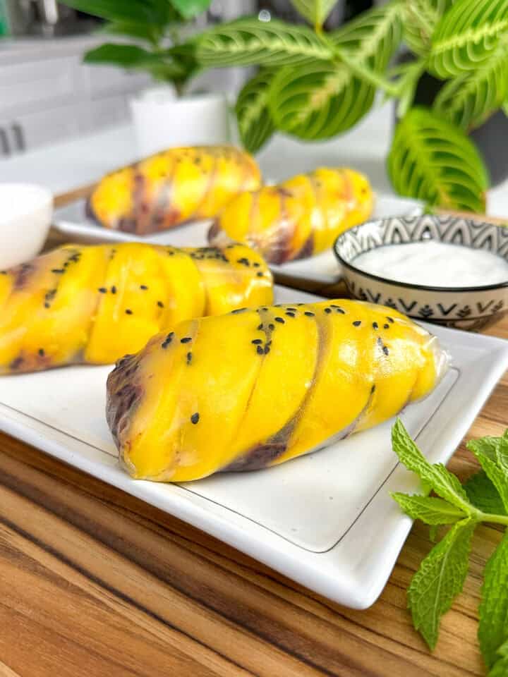 Mango Sticky Rice Summer Rolls - Herman at Home