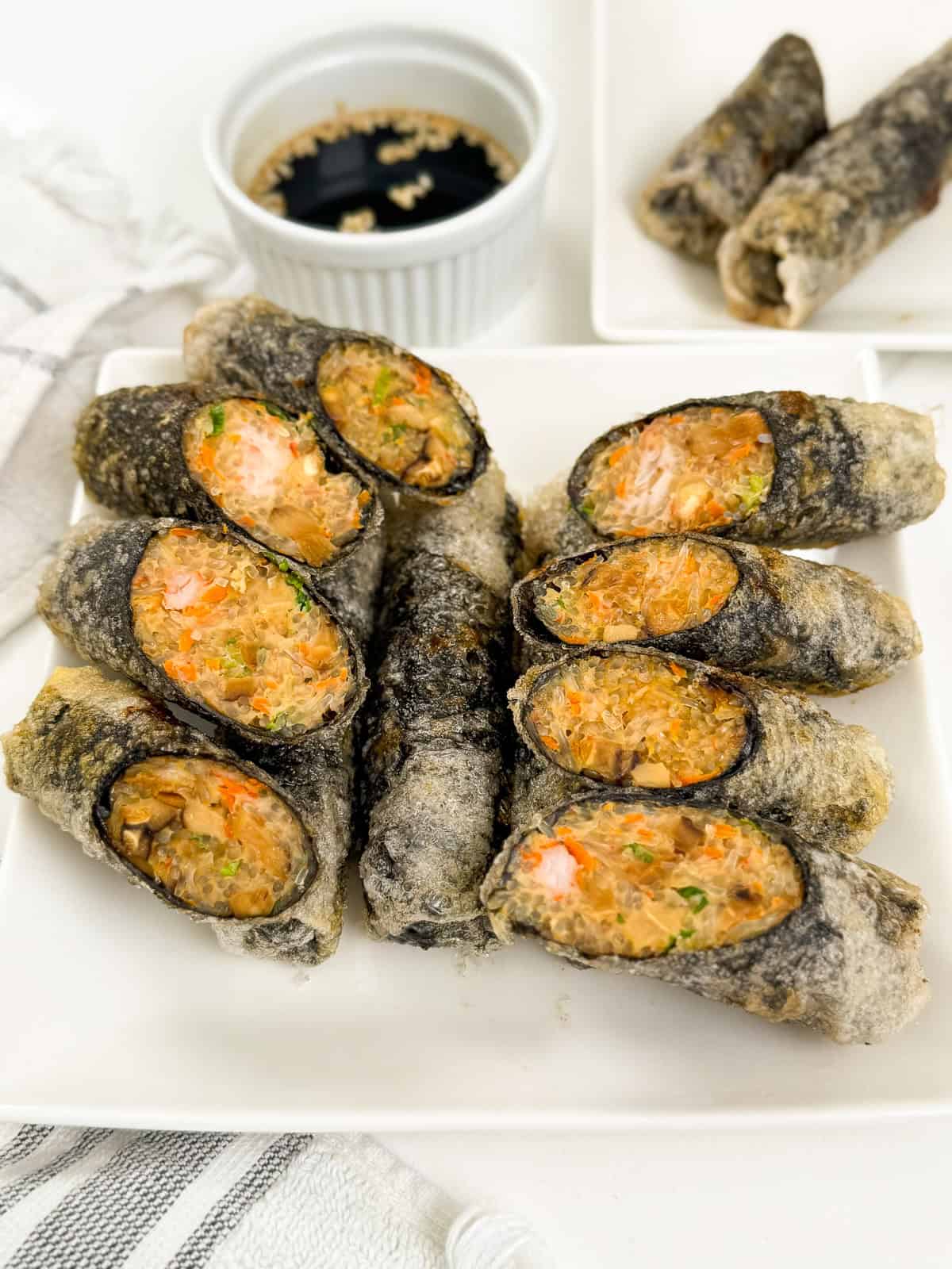 Crispy Rice Paper Seaweed Rolls side view