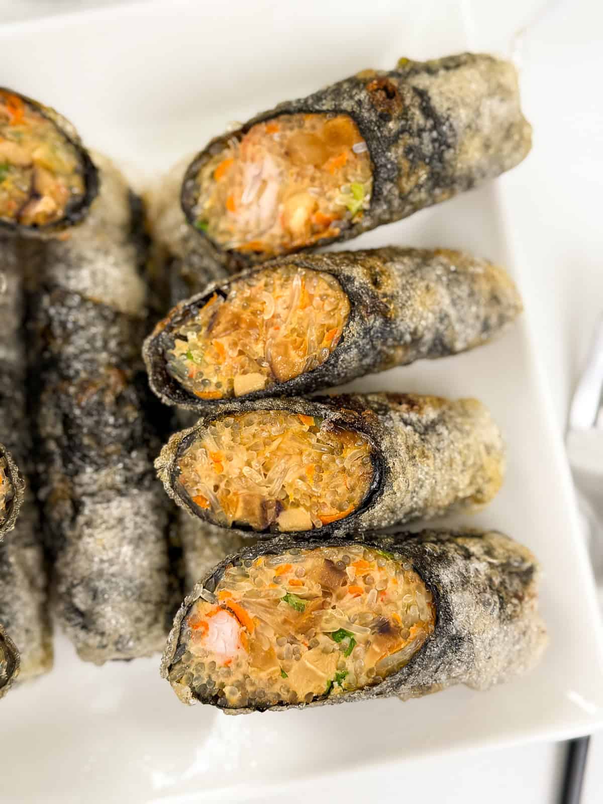Crispy Rice Paper Seaweed Rolls top view