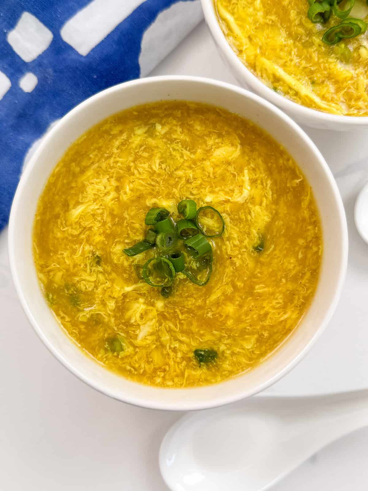Easy Egg Drop Soup small bowl top view